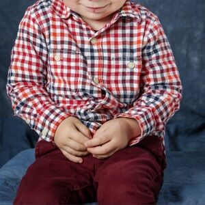 4/$20 BABY GAP 2T Flannel button down EUC